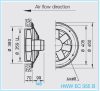 HELIOS HWW EC 355 B: Axiálventilátor, védőráccsal, kör lemezen, ~1, 230V, EC-kivitel