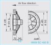 HELIOS HWW EC 400 B: Axiálventilátor, védőráccsal, kör lemezen, ~1, 230V, EC-kivitel
