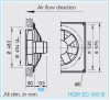 HELIOS HQW EC 450 B: Axiálventilátor, védőráccsal, négyszög lemezen, ~1, 230V, EC-kivitel