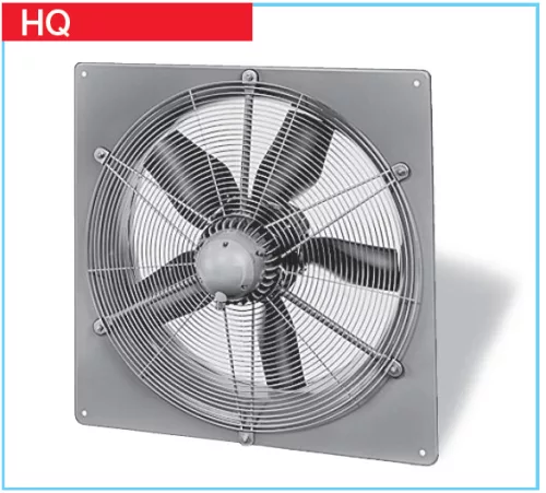 HELIOS HQD 630/8: Axiálventilátor, védőráccsal, négyszög lemezen, ~3, 400V