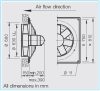 HELIOS HQD 630/4/4: Axiálventilátor, védőráccsal, négyszög lemezen, ~3, 400V, Y/∆ kapcsolás