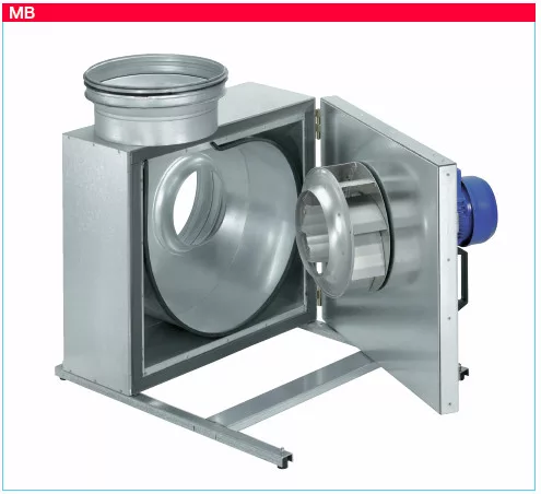 HELIOS MBD 315/2/2: MegaBox radiális ventilátor, ~3, 400V, 100°C-ig hőálló, NÁ355-ös csatlakozással, thermokontakt kivezetéssel