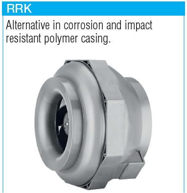 HELIOS RRK 160: Műanyagházas radiális csőventilátor, ~1, 230V