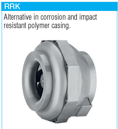 HELIOS RRK 315: Műanyagházas radiális csőventilátor, ~1, 230V