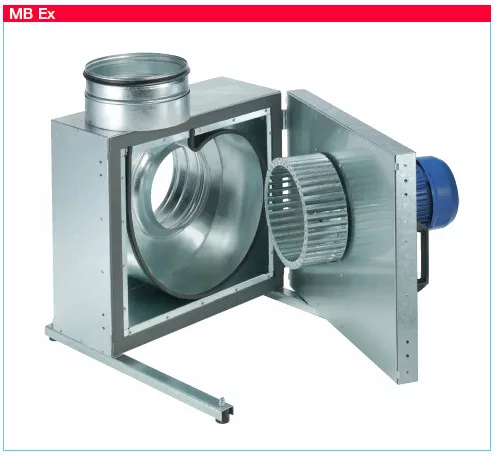 HELIOS MBD 160/2 EX: MegaBox radiális ventilátor, ~3, 400V, robbanásbiztos, NÁ200-as csatlakozással