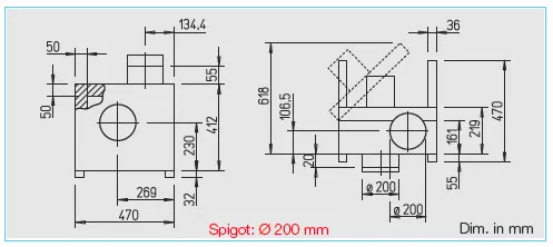 HELIOS MBD 180/4 EX: MegaBox radiális ventilátor, ~3, 400V, robbanásbiztos, NÁ200-as csatlakozással