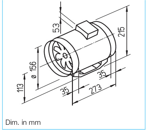 HELIOS MV EC 160: MultiVent csőventilátor, EC kivitel, ~1, 230V, kétfordulatú