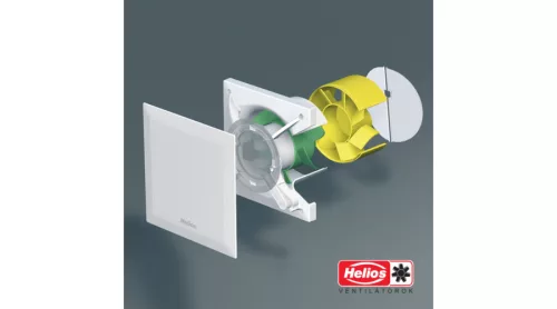 HELIOS M1/150 0-10V: MiniVent kisventilátor, 0-10V vezérlés, 260/220 m3/h, visszacsapó szeleppel