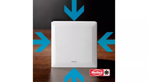 HELIOS M1/150 0-10V: MiniVent kisventilátor, 0-10V vezérlés, 260/220 m3/h, visszacsapó szeleppel