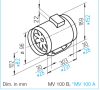 HELIOS MV 100 B: MultiVent csőventilátor, ~1, 230V, kétfordulatú