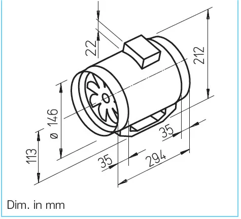 HELIOS MV 150: MultiVent csőventilátor, ~1, 230V, kétfordulatú