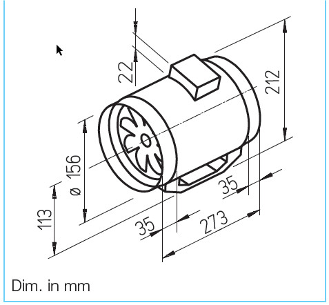 HELIOS MV 160: MultiVent csőventilátor, ~1, 230V, kétfordulatú