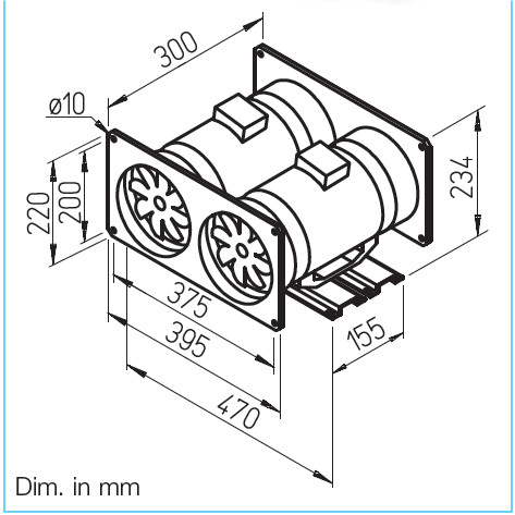 HELIOS MVP 160: Párhuzamos kapcsolású MultiVent csőventilátor, ~1, 230V, kétfordulatú