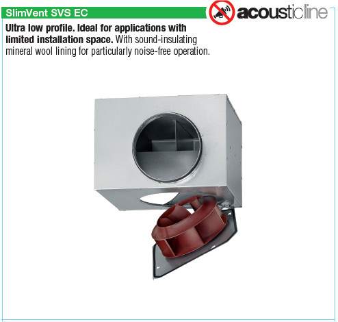 HELIOS SVS EC 250: SlimVent radiális csőventilátor, EC-kivitel, ~1, 230V