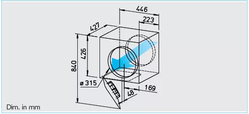 HELIOS SVS EC 315 B: SlimVent radiális csőventilátor, EC-kivitel, ~1, 230V