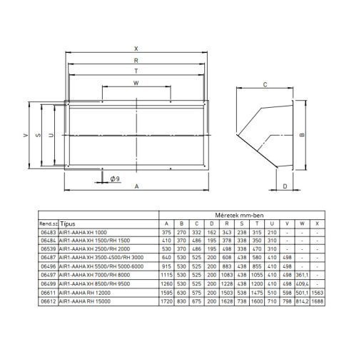HELIOS AIR1-AAHA XH 8500/RH 9500: Esővédett beszívó elem AIR1 XH 8500/RH 9500-hoz