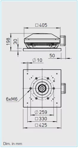 HELIOS RDD 200/4 EX: Radiális tetőventilátor vízszintes kifúvással, ~3, 400V, robbanásbiztos kivitel