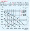 HELIOS VDD 400/4: Radiális tetőventilátor függőleges kifúvással, ~3, 400V, kivezetett motorvédelemmel