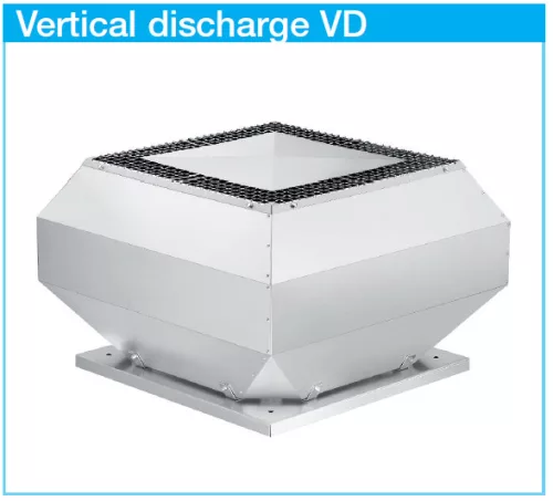 HELIOS VDD 400/4 EX: Radiális tetőventilátor függőleges kifúvással, ~3, 400V, robbanásbiztos kivitel
