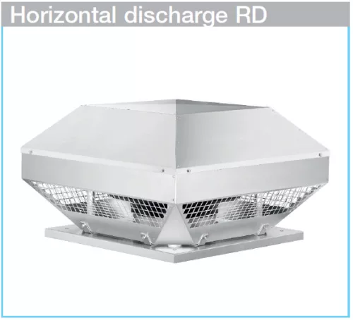 HELIOS RDD 400/6 EX: Radiális tetőventilátor vízszintes kifúvással, ~3, 400V, robbanásbiztos kivitel
