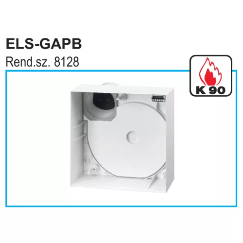 HELIOS ELS-GAPB: Falonkívüli tűzvédelmi ventilátorház, légtömör (fém, K90) visszacsapószeleppel, hátsó kifúvás
