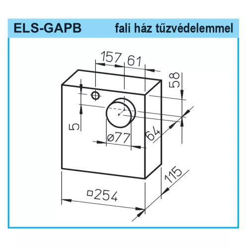 HELIOS ELS-GAPB: Falonkívüli tűzvédelmi ventilátorház, légtömör (fém, K90) visszacsapószeleppel, hátsó kifúvás
