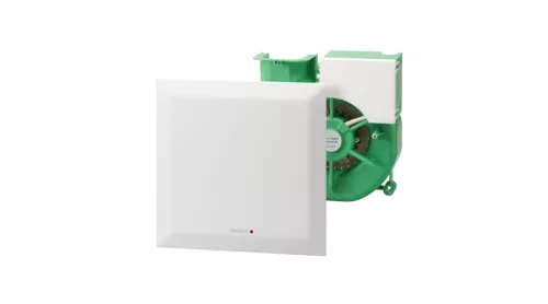 HELIOS ELS-V 60: Ventilátor egység, formatervezett fehér előlappal, mosható szűrővel, elpiszkolódásjelzővel, 60 m3/h