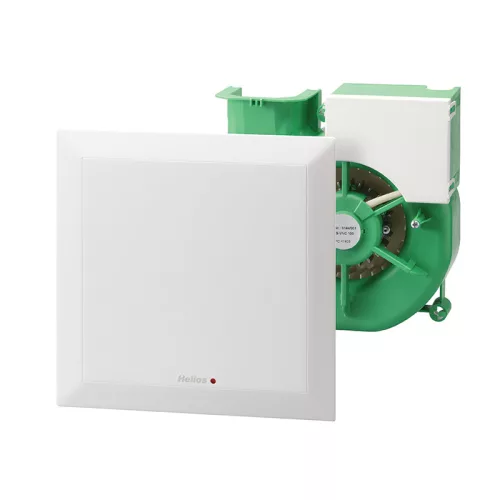 HELIOS ELS-V 60: Ventilátor egység, formatervezett fehér előlappal, mosható szűrővel, elpiszkolódásjelzővel, 60 m3/h