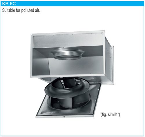 HELIOS KRD EC 450/70/40: Radiális csatornaventilátor, ~3 fázis, 400V, EC kivitel
