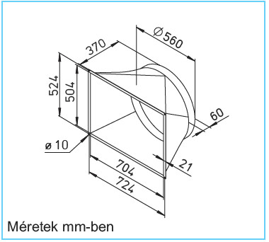 HELIOS KWL-ÜS 2600 S: Átmeneti idom KWL EC 2600 S-hez, NÁ560
