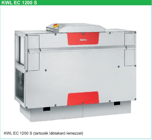 HELIOS KWL EC 1200 S PRO: Hővisszanyerős központi szellőző, kezelőelemmel, EC motor, álló kivitel, Bypass, ~3 fázis, 400V
