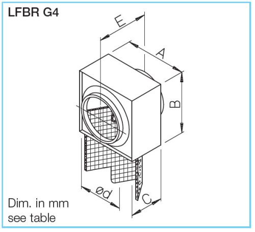 HELIOS LFBR 100 G4: Szűrőbox, G4-es szűrővel
