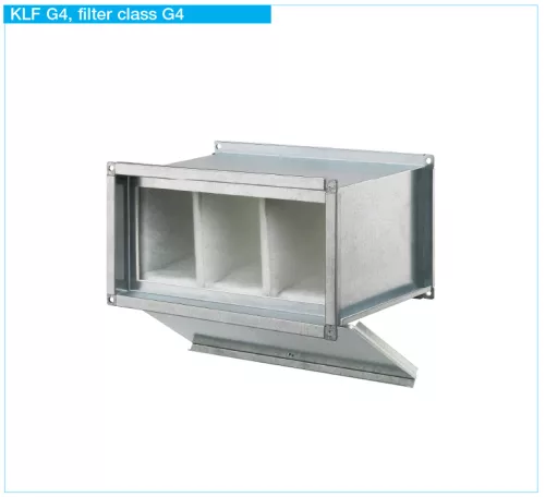 HELIOS KLF 40/20: Táskás szűrőbox, légcsatornába, G4