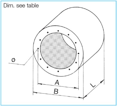 HELIOS RSD 250/300: Csőhangcsillapító, L=300 mm