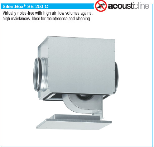 HELIOS SB 250 C: SilentBox hangcsillapított radiálventilátor, ~1, 230V