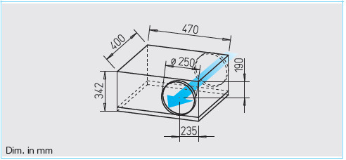 HELIOS SB 250 C: SilentBox hangcsillapított radiálventilátor, ~1, 230V