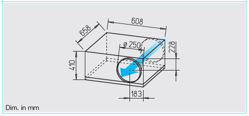 HELIOS SB 250 E: SilentBox hangcsillapított radiálventilátor, ~1, 230V