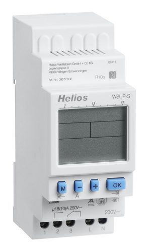 HELIOS WSUP-S: Heti kapcsolóóra, potenciálmentes kontaktussal, DIN sínre szerelhető
