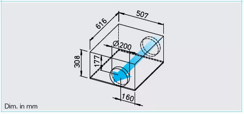 HELIOS SB EC 200 B: SilentBox hangcsillapított radiálventilátor, EC-kivitel, ~1, 230V