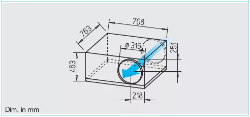 HELIOS SBD 315 A: SilentBox hangcsillapított radiálventilátor, ~3, 400V, thermokontakt kivezetéssel