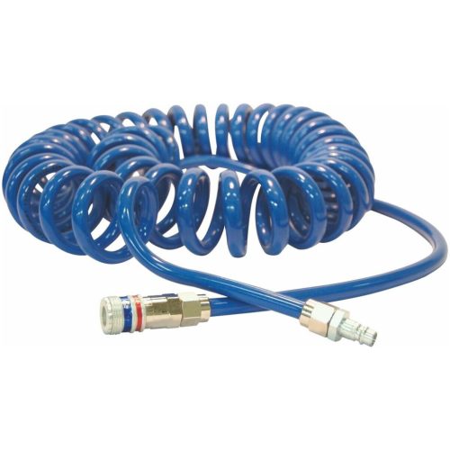 PU spiráltömlő 1/4 col biztonsági acélcsatlakozóval eSafe ⌀ 8×12 mm 6 m