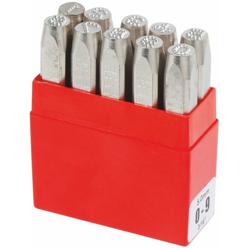 Beütőszám készlet, 10 darabos Dotstress 0 − 9 3 mm