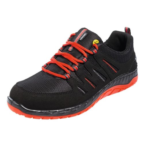 Elten Félcipő, fekete-piros MADDOX black-red Low ESD, S3 44
