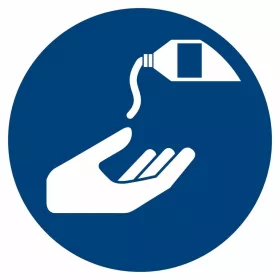 Utasítás jel Bőrvédő szer használata 02200