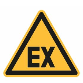   Figyelmeztető jelzés Figyelem, robbanásveszélyes környezet 01200