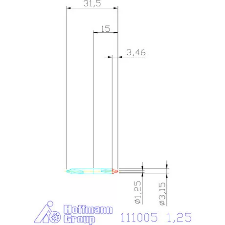 Holex Garant Központfúró HSS A 1,25 mm