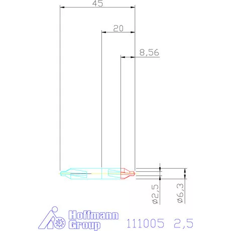 Holex Garant Központfúró HSS A 2,5 mm