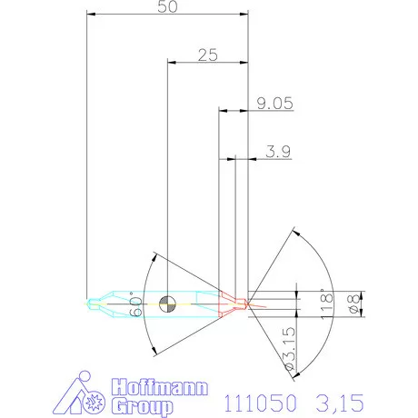 Garant Központfúró HSS/E A 3,15 mm