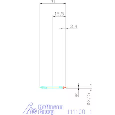 Garant Központfúró HSS-E A 1 mm