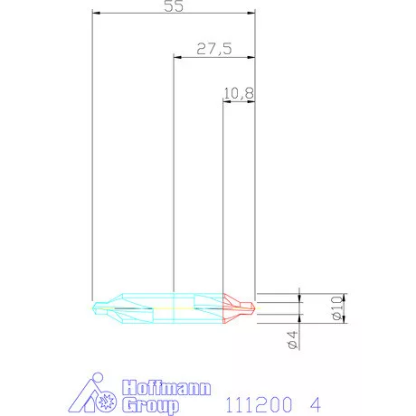 Garant Központfúró HSS-E A, lapolt felülettel 4 mm